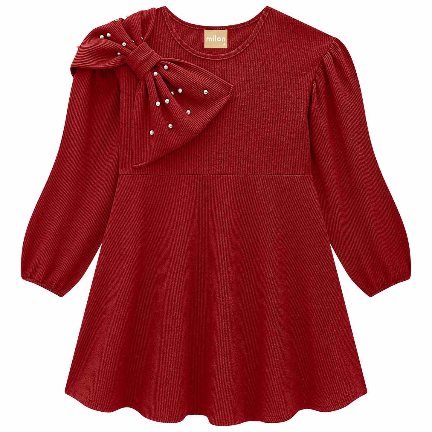 Milon Cranberry Red Bow Dress