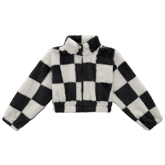 Milon Black & White Check Crop Jacket