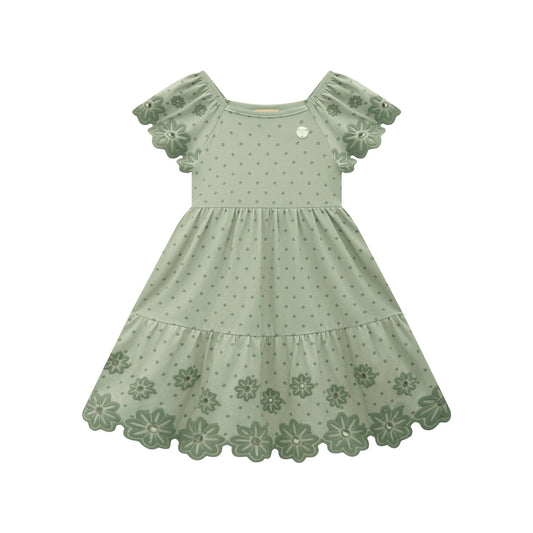 Milon Wasasbi Green Flower Dot Dress