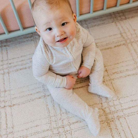Copper Pearl Oat Zip Up Footie