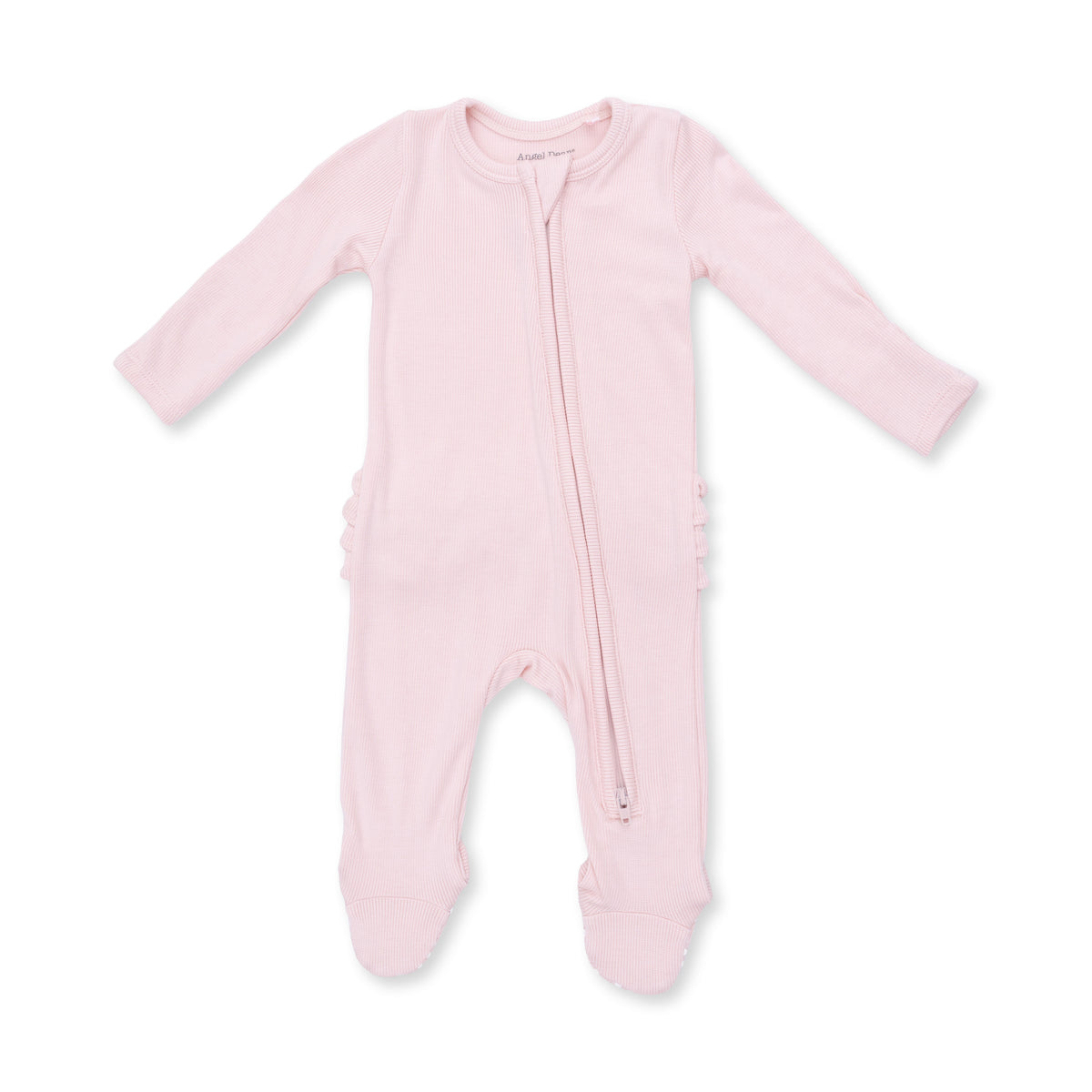 Angel Dear Veiled Pink Ribbed Ruffle Footie