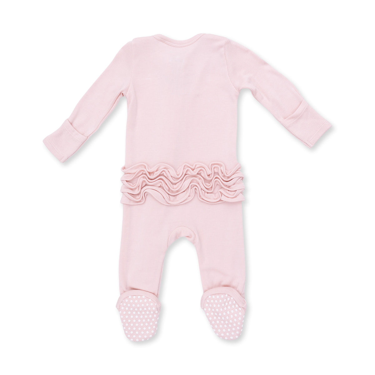 Angel Dear Veiled Pink Ribbed Ruffle Footie