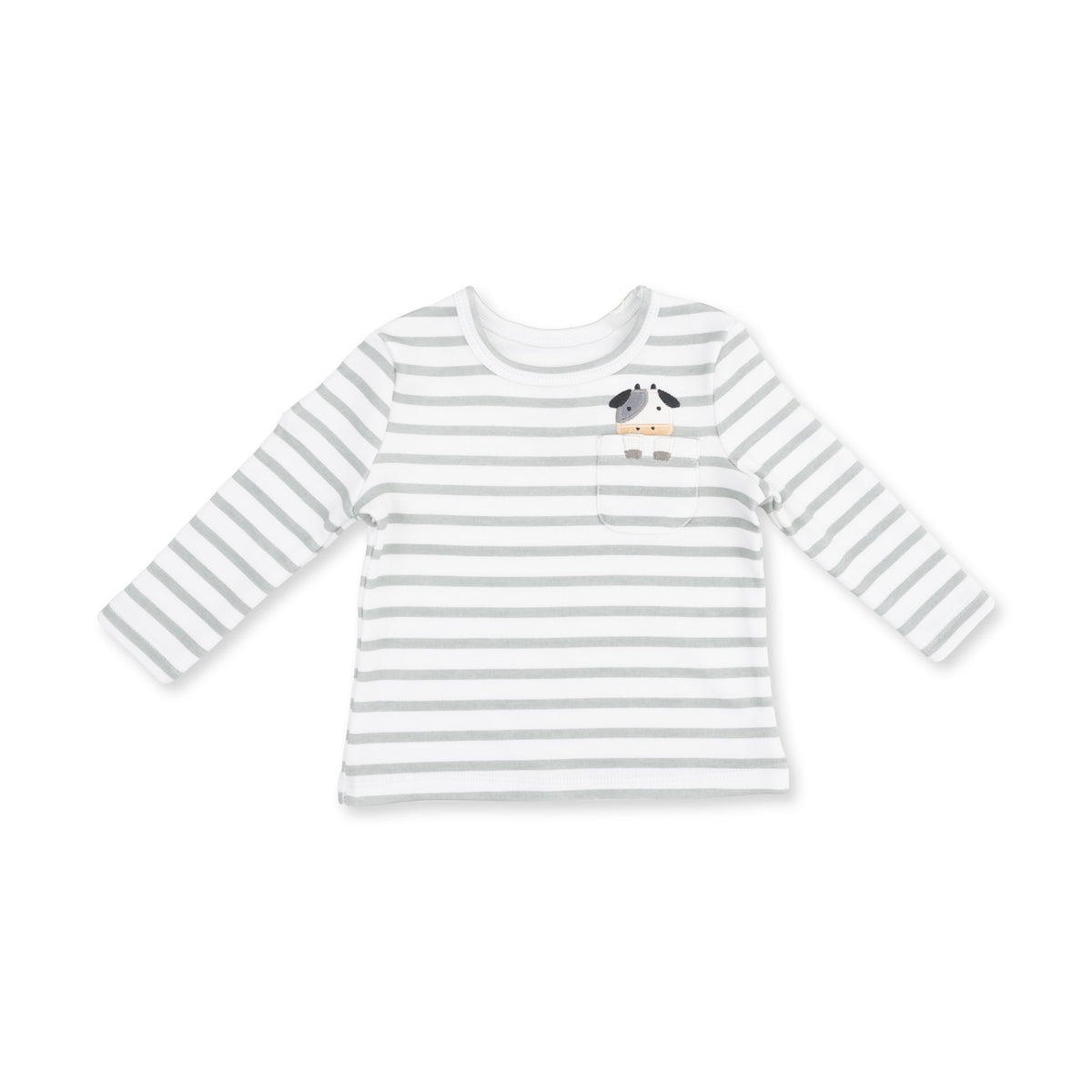 Angel Dear Blue Cows Stripe Shirt