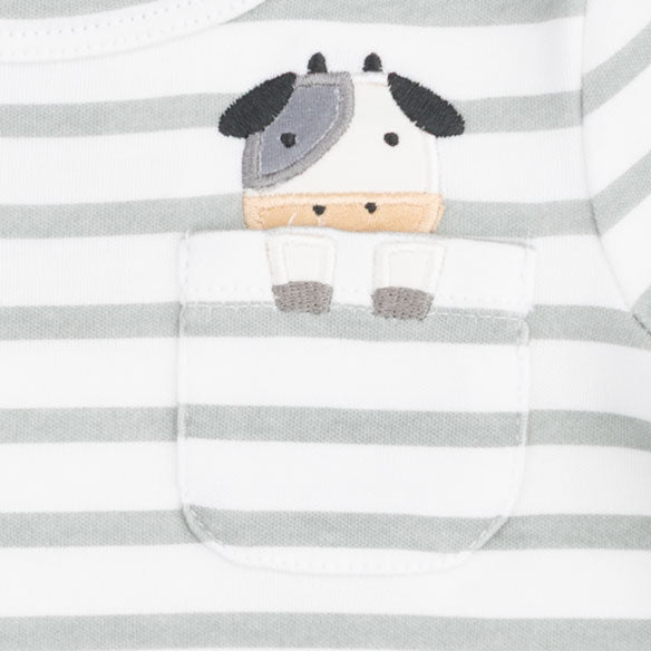 Angel Dear Blue Cows Stripe Shirt