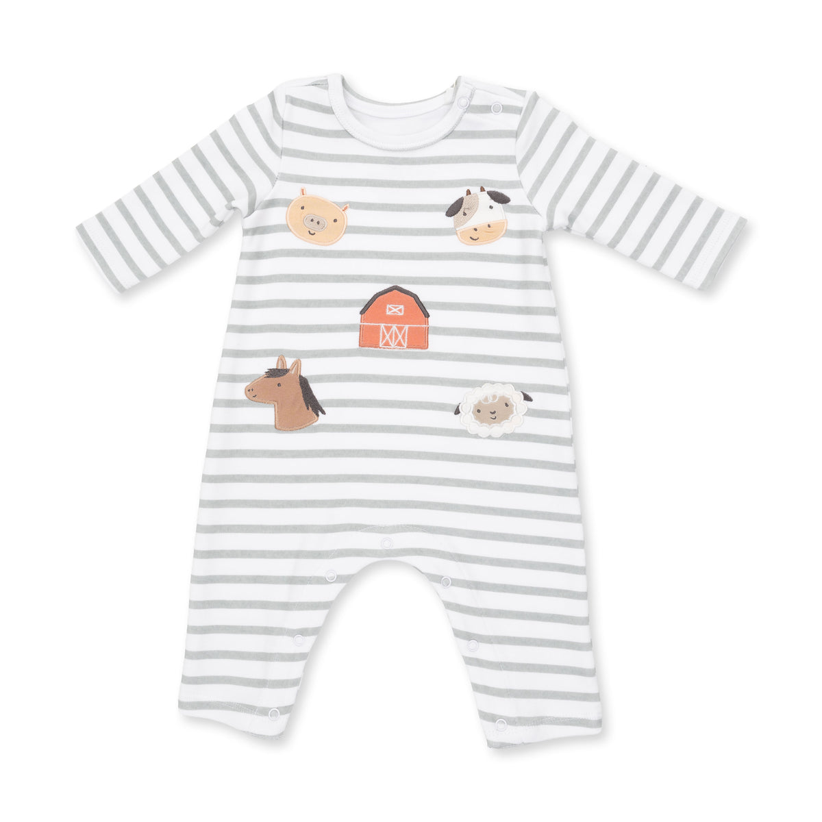 Angel Dear Blue Stripe Cow Romper
