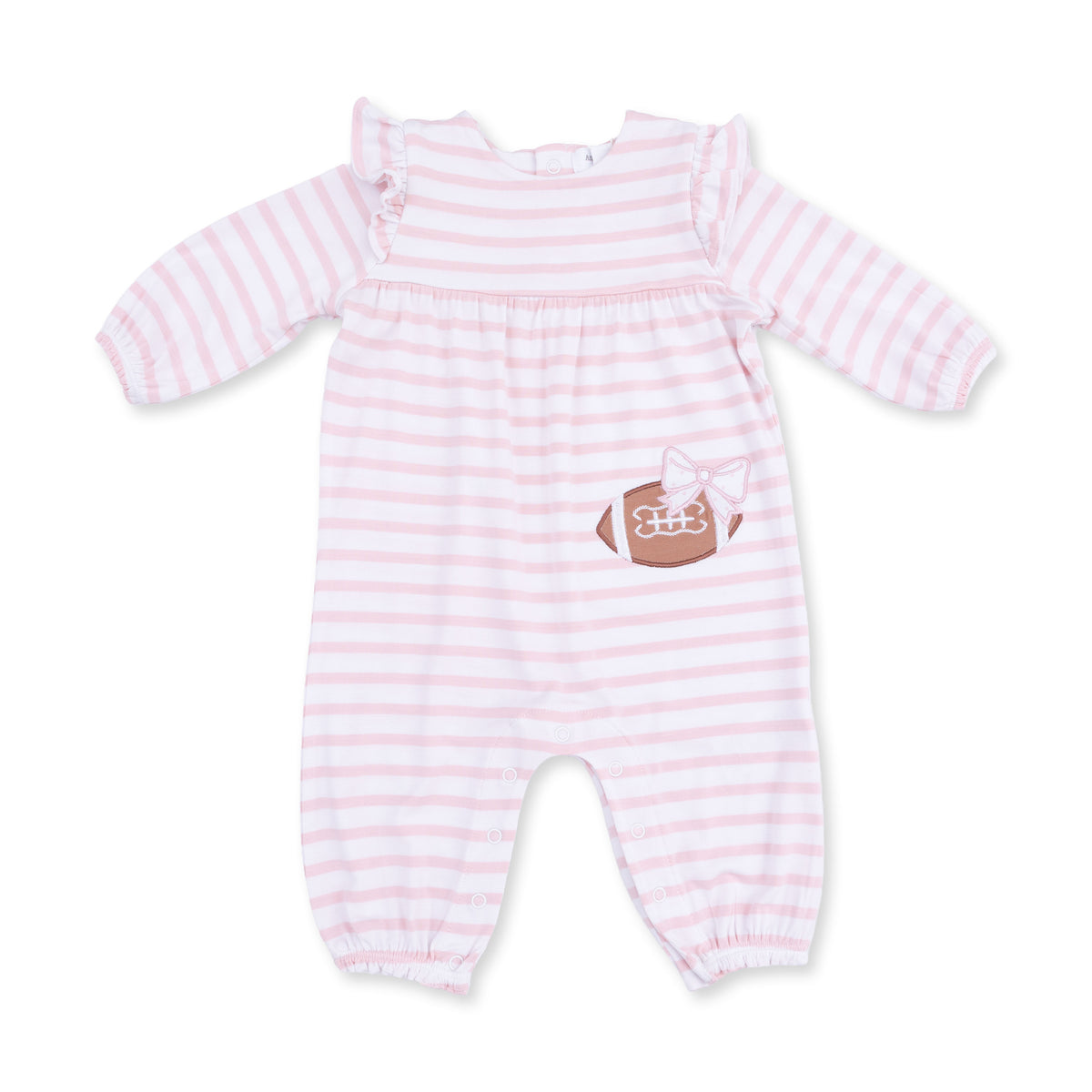 Angel Dear Football Ruffle Sleeve Snap Romper