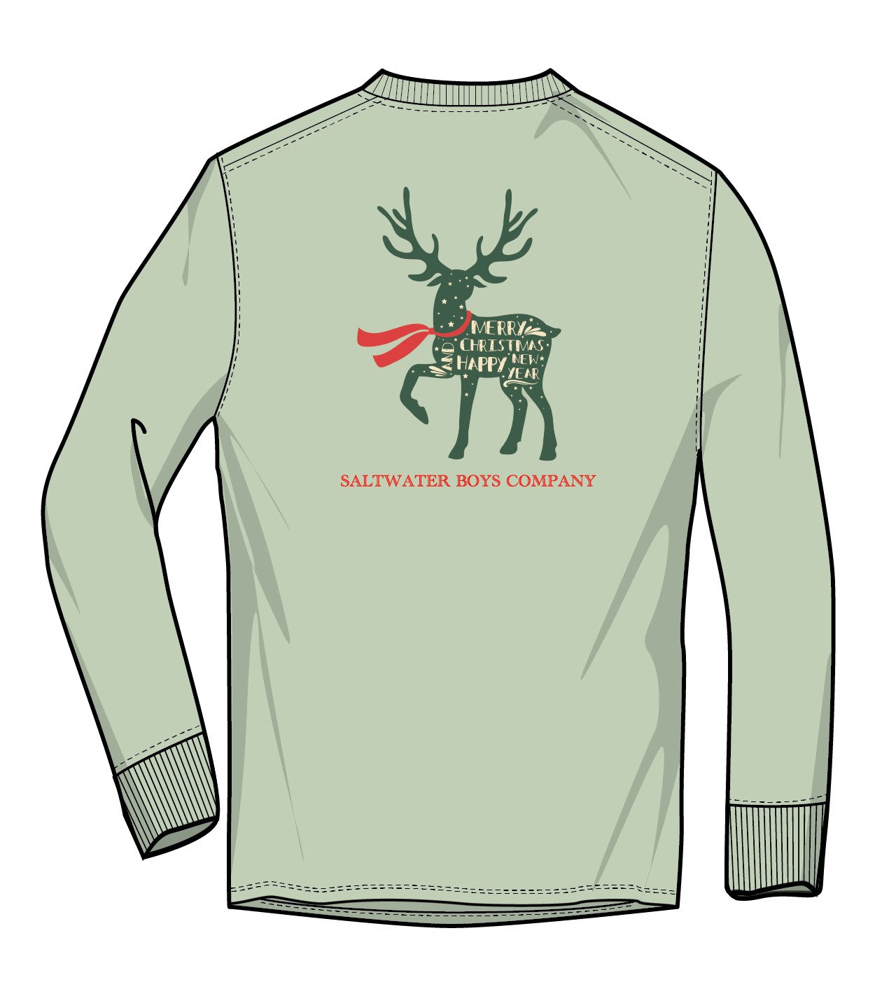 Saltwater Boys Christmas Deer Shirt