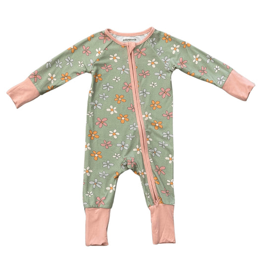 Babysprouts Sketched Daisy Zip Romper