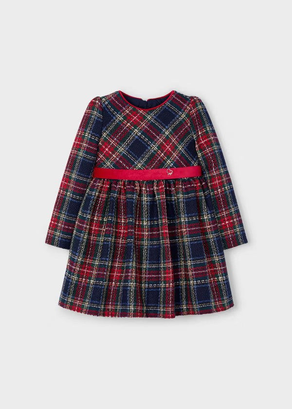 Mayoral Cherry Plaid Tweed Dress